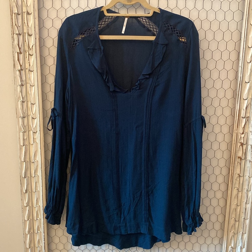 Free People Ruffle Neck Tunic